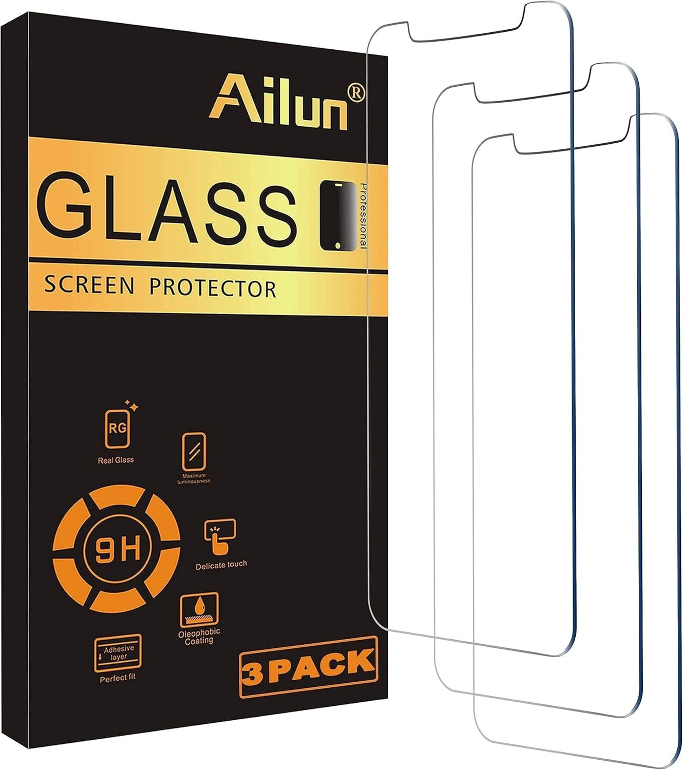Ailun Glass Screen Protector Compatible for iPhone 12 pro Max 2020 6.7 Inch 3 Pack and【Eye Protection】 Anti Blue Light 2 Pack Screen Protector for iPhone 12 Pro Max+2 Pack Camera Lens Protector - Image 3