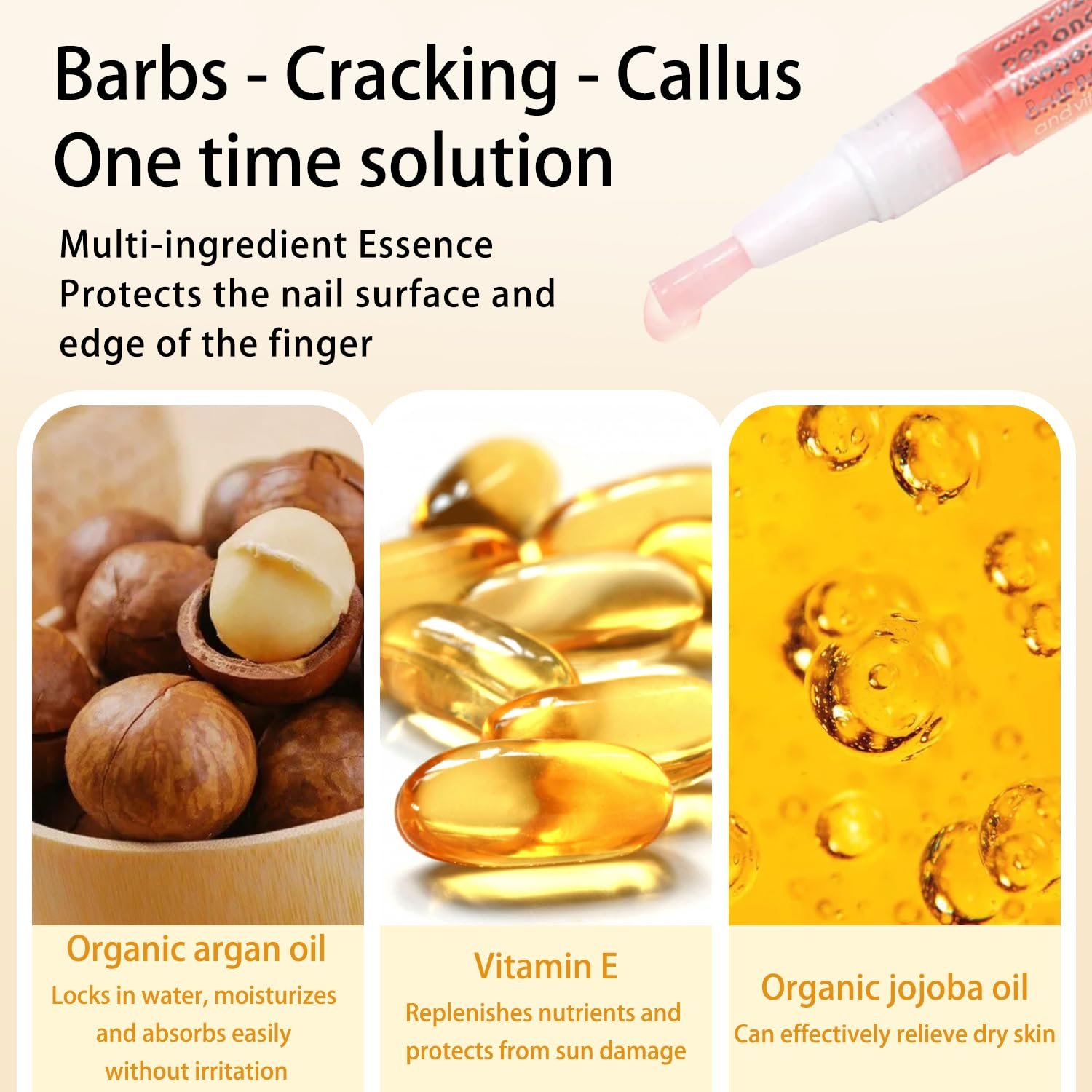 Cuticle Oil Pen Sweet Almond Nail Growth Serum and Repair Treatment Hydrating Oil for Dry Cuticles and Skin Cuticle Buddy Revitalize Nails with Radiant Nail Growth Oil (6pcs pens) - Image 3