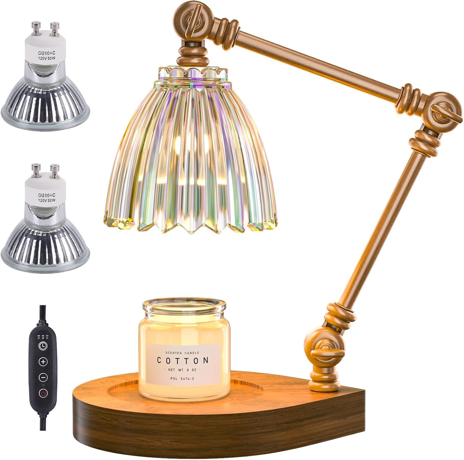 Candle Warmer Lamp, Candle Lamp with Timer and Dimmer, Adjustable Height Candle Warmer for House Warming Gifts, Home Bedroom Decor, Wax Melts Warmer with 2 Bulbs for Scented Wax, Jar Candles - Image 10