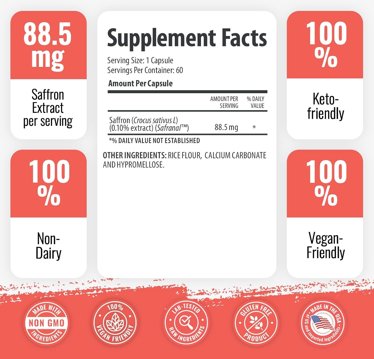 1 Body Saffron Extract 8825 – Antioxidant & Mood Support Saffron Supplement – 88.5 mg of Pure Safranal per Vegetarian Capsule - Image 3