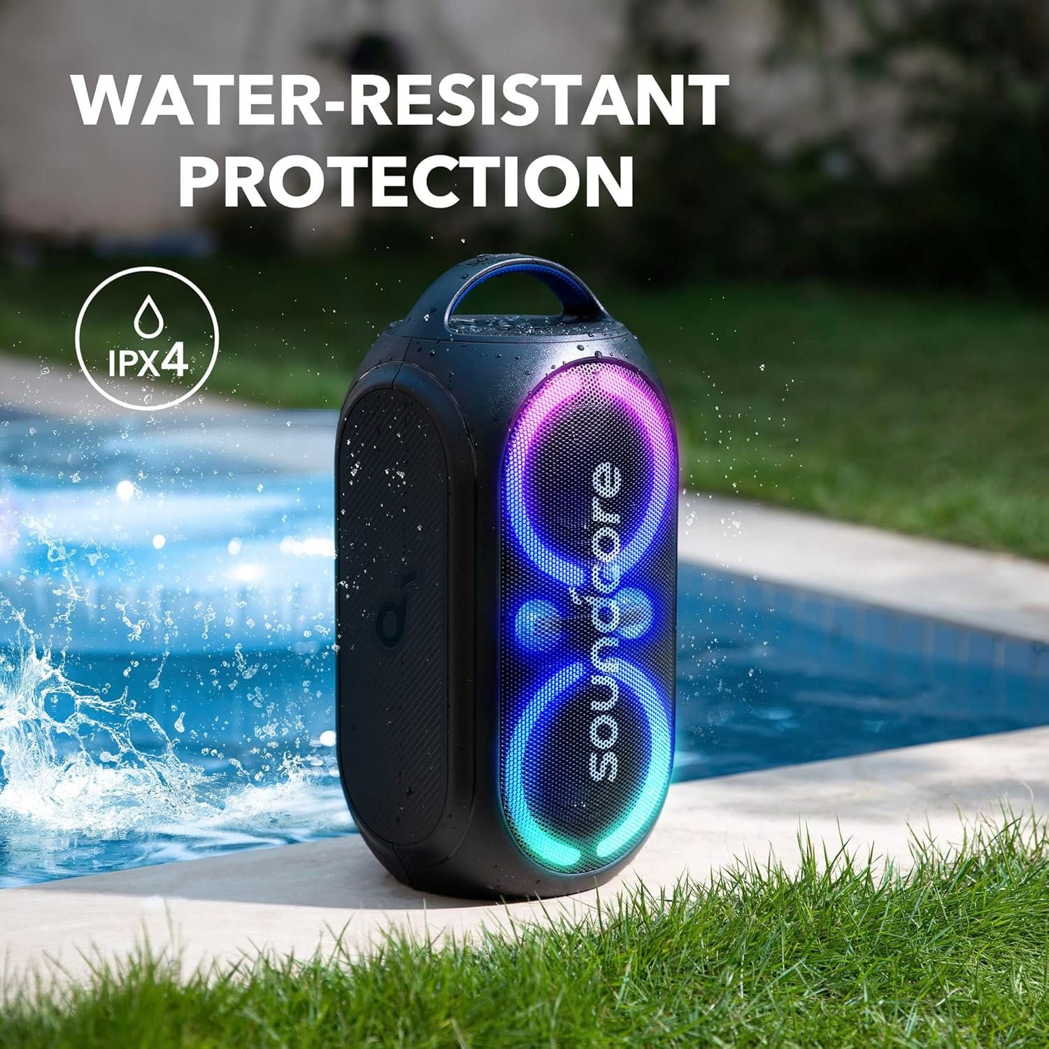 Anker soundcore Rave Party 2 Portable Speaker, 120W Stereo Sound, PartyCast 2.0, Light Show, IPX4 Water-Resistant, 16H Playtime, Mic Input, Custom EQ & Bass Up for Party, Tailgating, Backyard, Pool - Image 6