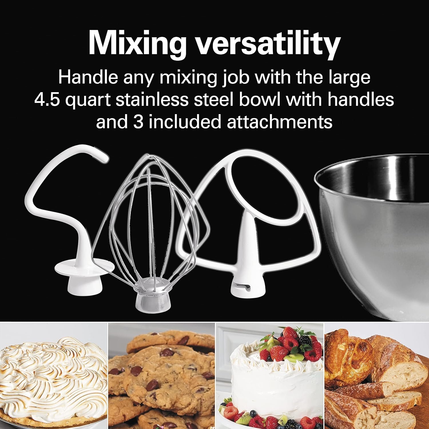 Hamilton Beach All-Metal 12-Speed Electric Stand Mixer, Tilt-Head, 4.5 Quarts, Pouring Shield, Red - Image 6