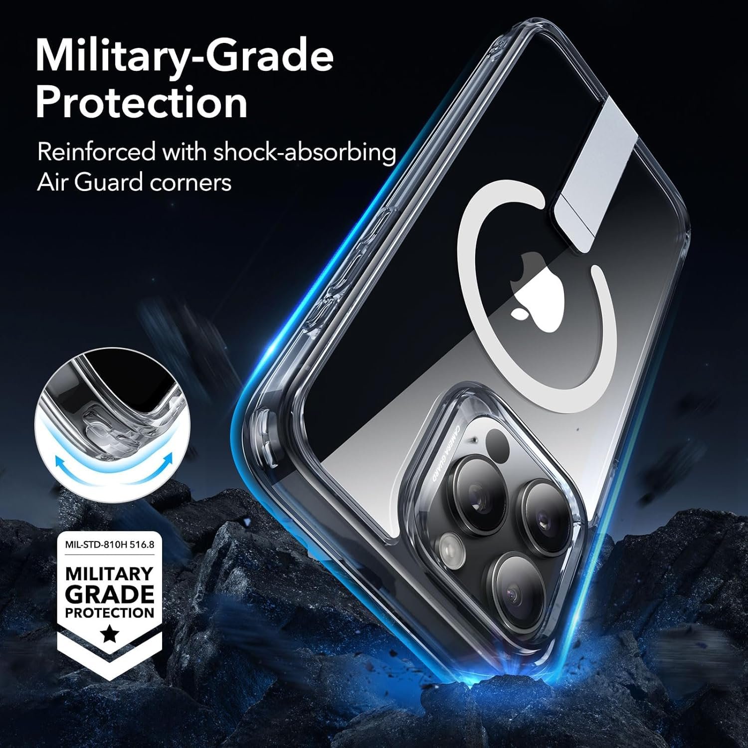 ESR for iPhone 15 Pro Max Case,Compatible with MagSafe,Fully Adjustable Flickstand,Military-Grade Drop Protection,Slim Back Cover with Patented Kickstand, Boost Series, Clear - Image 5