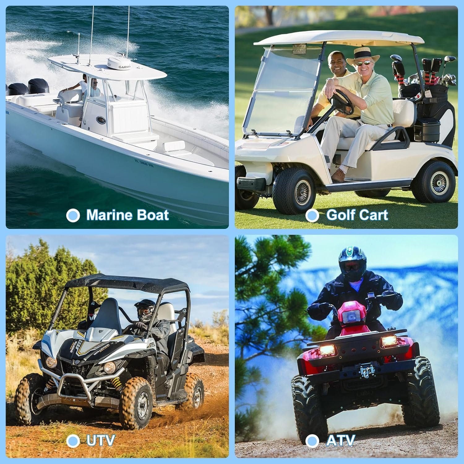 Herdio 4 Inch 240W Boat Marine Bluetooth Speakers Waterproof Outdoor Speakers for Golf Cart ATV UTV RZR Camper Tractor Boat Truck Jeep Courtyard Powersports,2 Pairs (Black) - Image 4