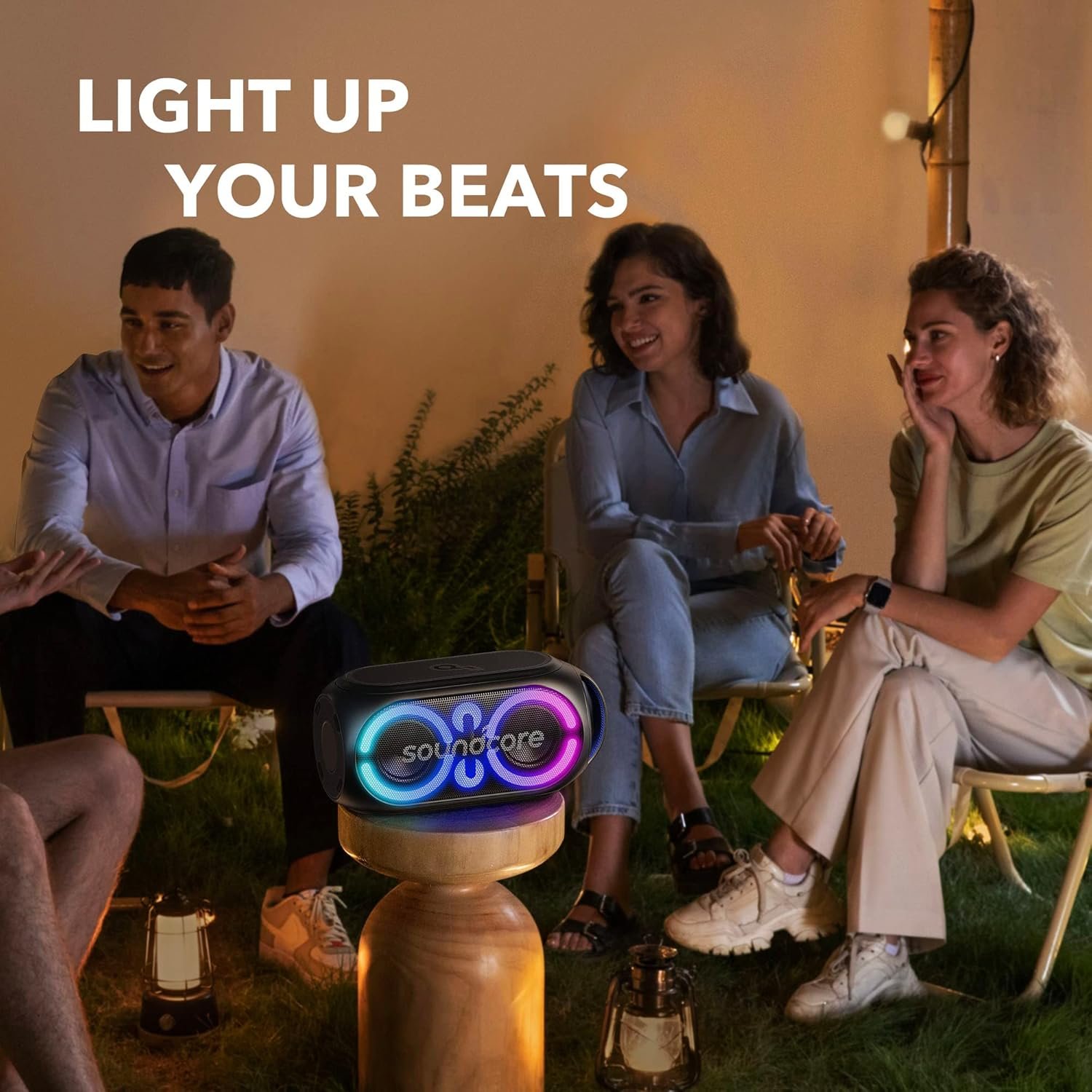 Anker soundcore Rave Party 2 Portable Speaker, 120W Stereo Sound, PartyCast 2.0, Light Show, IPX4 Water-Resistant, 16H Playtime, Mic Input, Custom EQ & Bass Up for Party, Tailgating, Backyard, Pool - Image 4