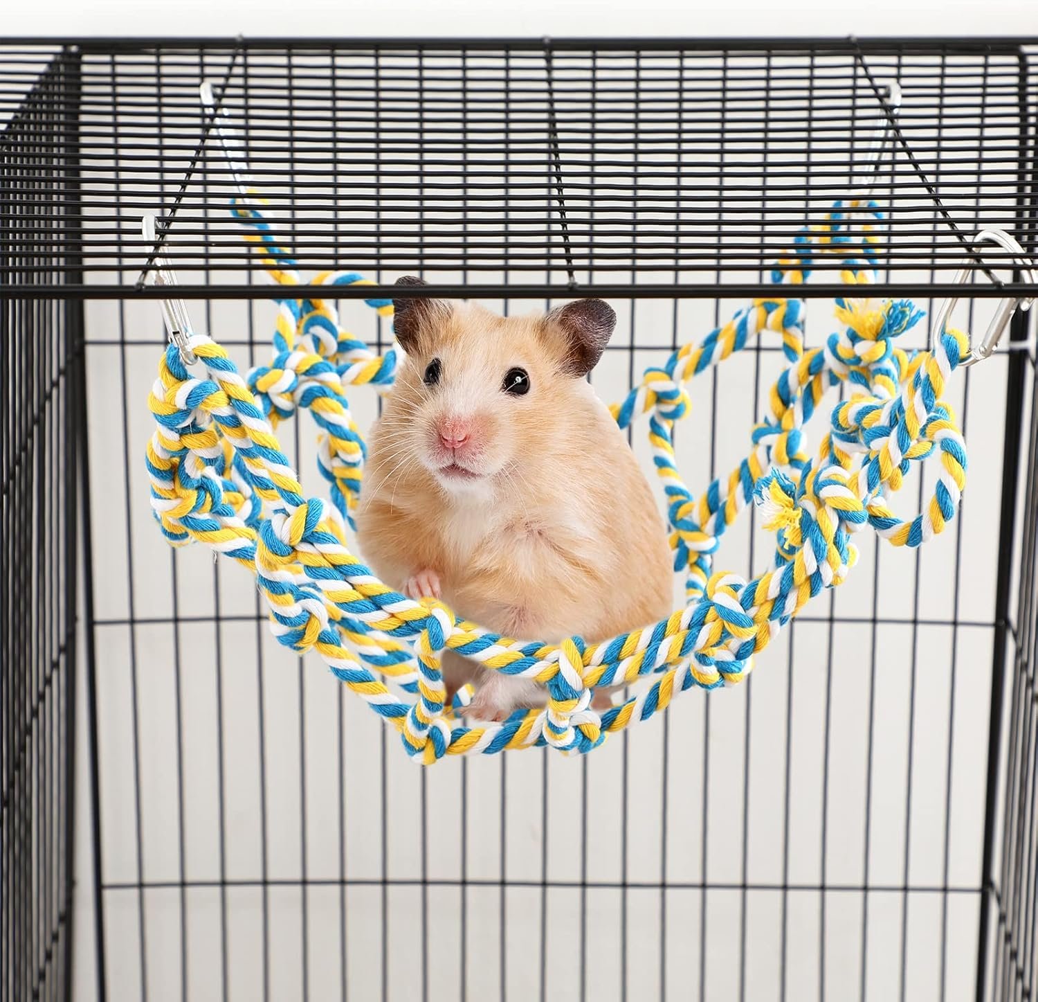 Berlune 6 Pcs Rat Ropes for Cage Rat Cage Accessories Climbing 12.6 x 9.84 Inch Bird Rope Rat Toys for Pet Hammock Hamster Cotton Rope Bridge Bird Ladder for Small Animal Habitat Rat Play - Image 7