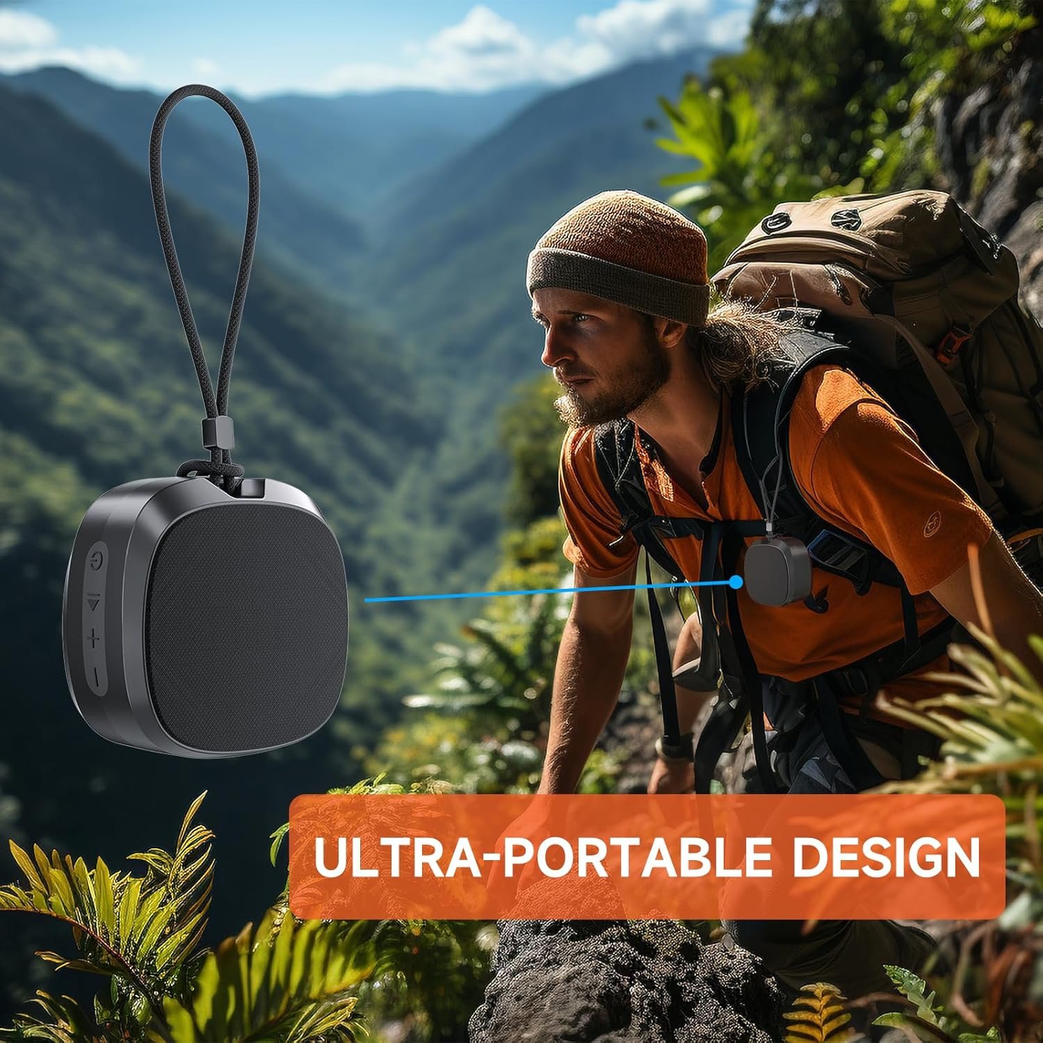 Portable Bluetooth Speakers, Small Wireless Speaker with Loud Stereo Sound, Deep Bass, IPX5 Waterproof, Bluetooth 5.3, Dual Pairing, RGB Lights, Built-in Mic, Long Playtime for Home, Outdoor, Party - Image 5