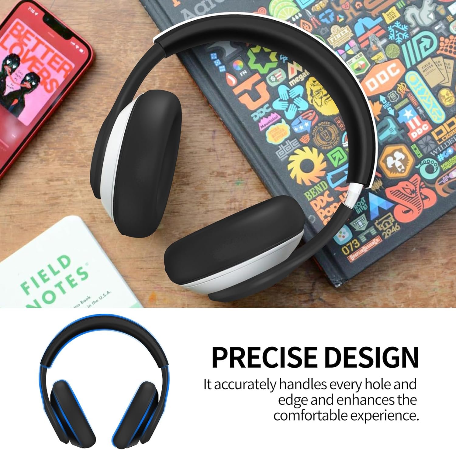 【3 in 1】 Silicone Case for Beats Studio Pro, Anti-Scratch Ear Pad Case Cover/Shell Cover/Headband Cover for Beats Studio Pro, Accessories Soft Silicone Skin Protector for Beats Studio Pro (Black) - Image 7