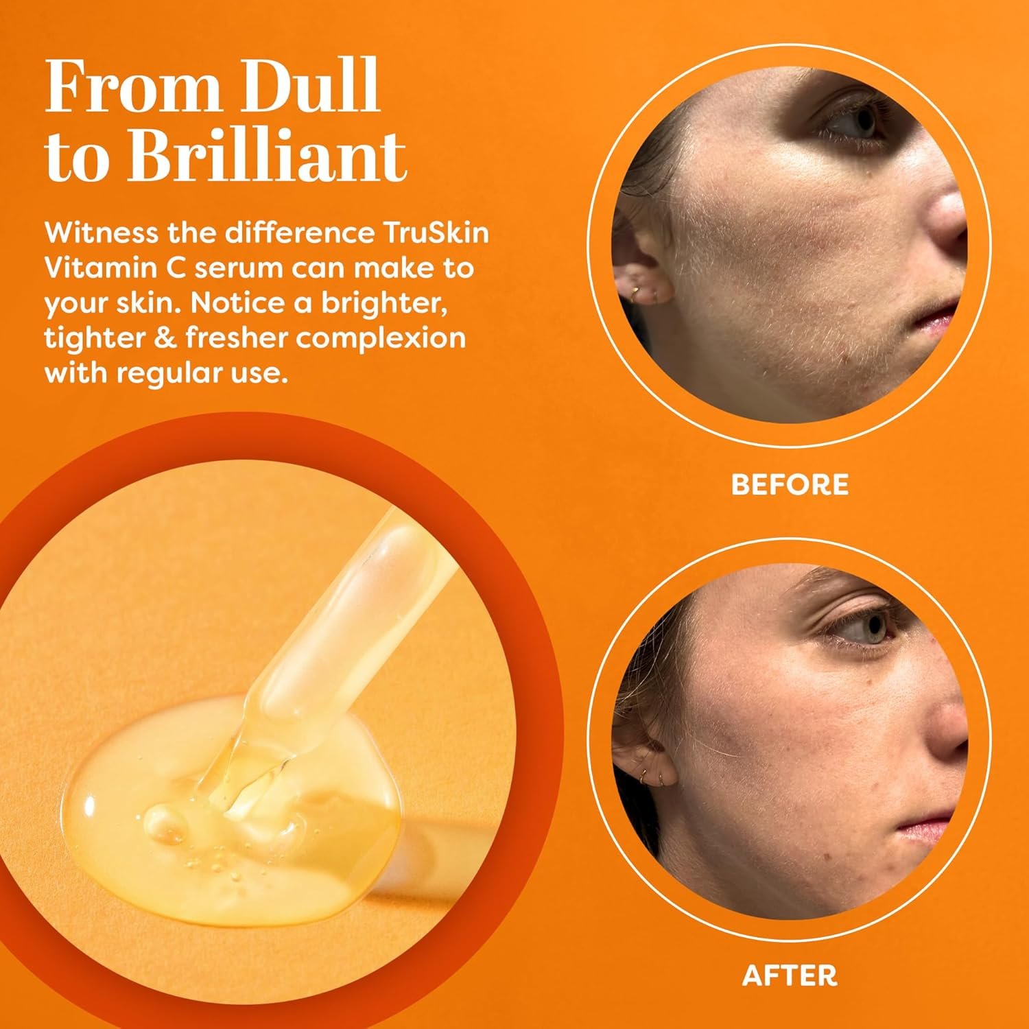 TruSkin Vitamin C Serum – Anti Aging Facial Serum with Vitamin C, Hyaluronic Acid, Vitamin E & More – Brightening Serum for Dark Spots, Even Skin Tone, Eye Area, Fine Lines & Wrinkles, 1 Fl Oz - Image 6