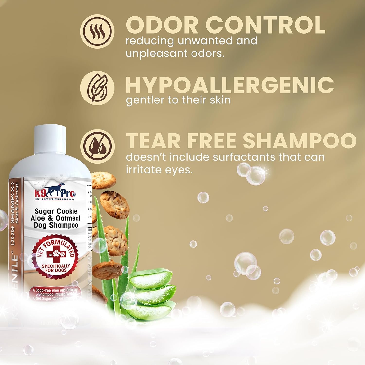 Dog Shampoo for Allergies and Itching Sensitive Skin Hypoallergenic Aloe and Oatmeal + Conditioner Itchy Skin Relief for Dogs Safe All Natural Tear Free Bath All Breeds Small Medium Large - Image 4