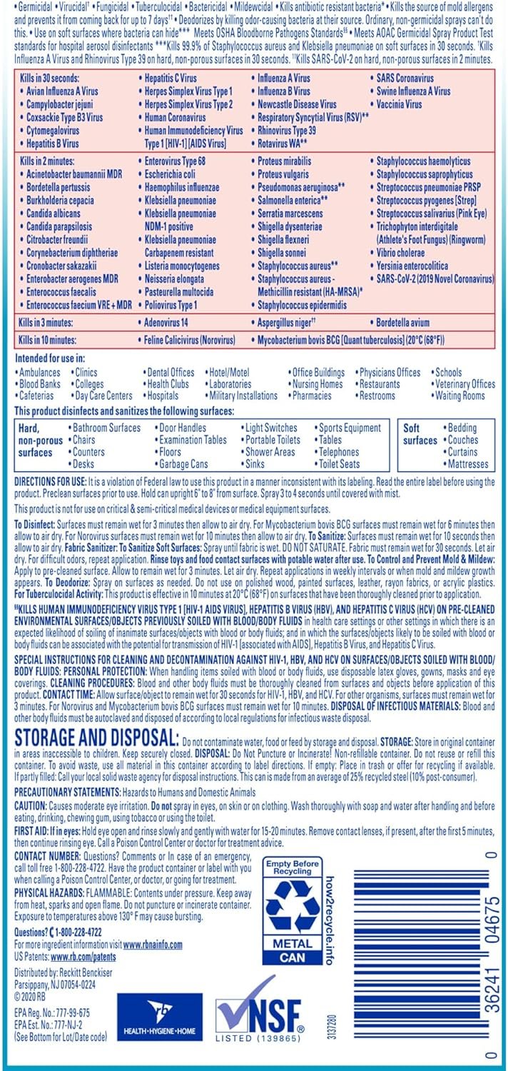 Lysol - RAC04675CT Professional Disinfectant Spray, Fresh, 228oz (12X19oz) - Image 5