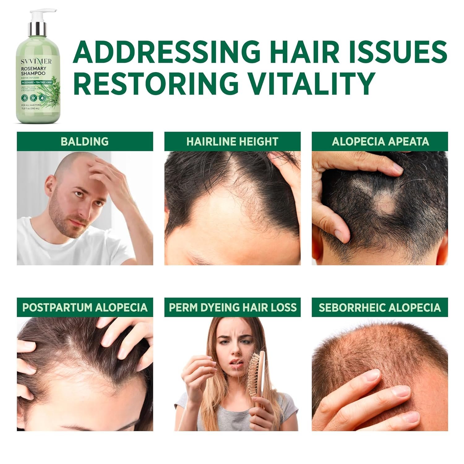 Rosemary Hair Growth Shampoo: Thickening and Regrowth Formula for Men & Women - Rosemary Mint Strengthening Shampoo with Tea Tree Oil Biotin - For Thinning Hair and Hair Loss 11.8 fl.oz - Image 5