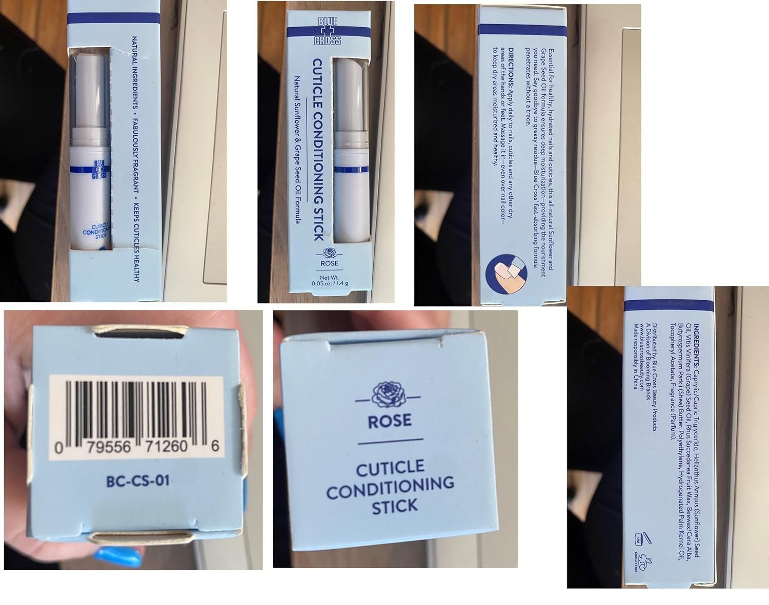 Blue Cross Cuticle Balm Conditioning Stick, Scented Cuticle Softener Oil Balm with Nourishing Sunflower & Grape Seed Oil, Professional Nail Care Supports Dry + Damaged Cuticles, 0.05oz, Rose - Image 10