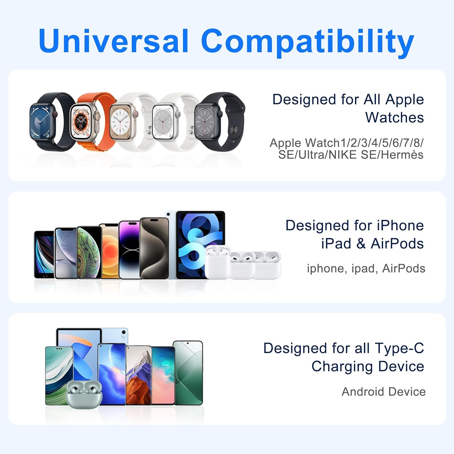 Portable Watch Charger for Apple Watch,5000mAh Wireless i Watch Charger,Power Bank with Built-in Cable,Travel Keychain Charger for Apple Watch S 9/8/7/6/5/4/3/2/SE/Ultra 2,iPhone 15/14/13/12/11(White) - Image 3