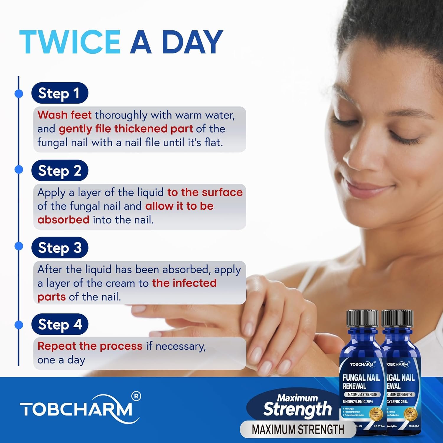 Toenail Fungus Treatment For Toenail & Finernails, 25% Undecylenic acid, Toe Nail Fungus Treatment Extra Strength, Tea Tree Oil for Tonail Fungus Treatment - Image 7