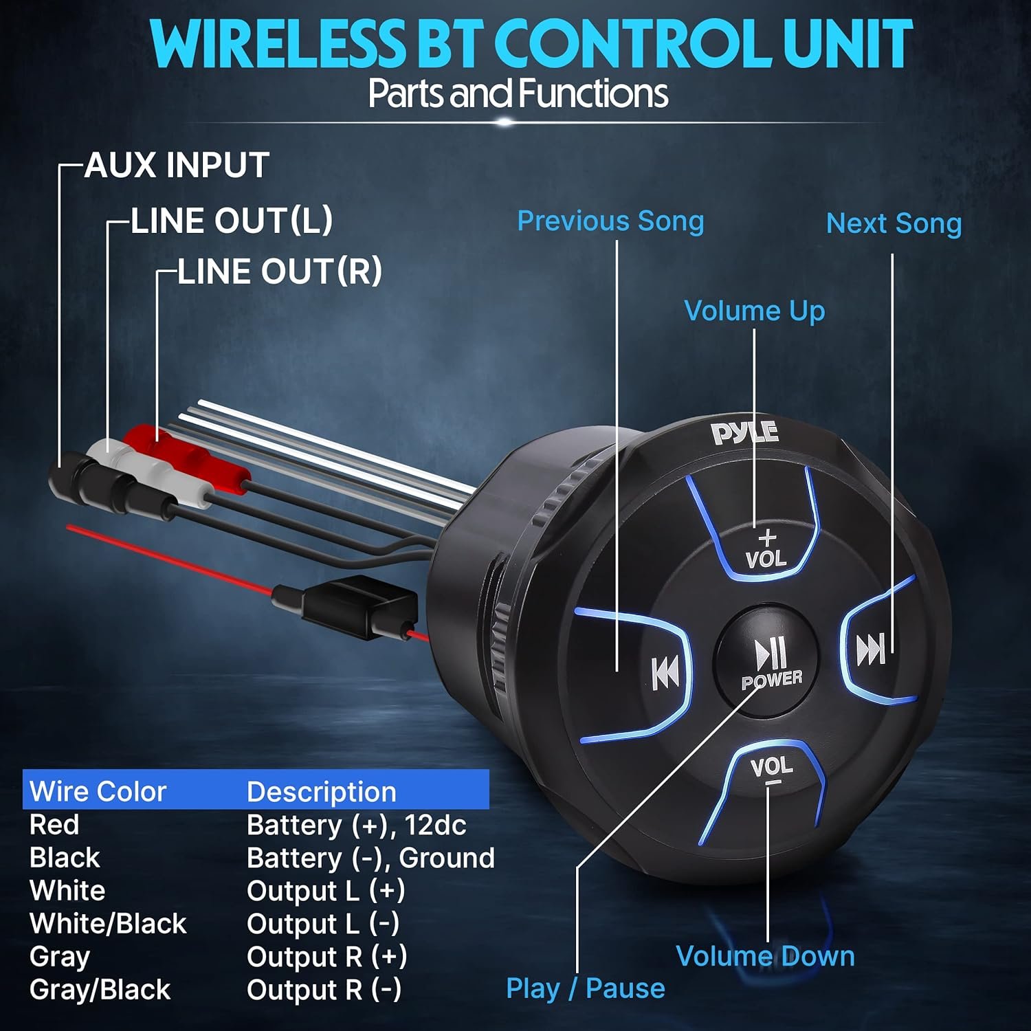 Pyle 2-Way Dual Bluetooth Off-Road Speakers - 4 Inch 800W Marine Waterproof Wakeboard, Full Range Outdoor for ATV, Snow Mobile UTV, Quad, Jeep, Boat PLUTV46BTA, Black - Image 3