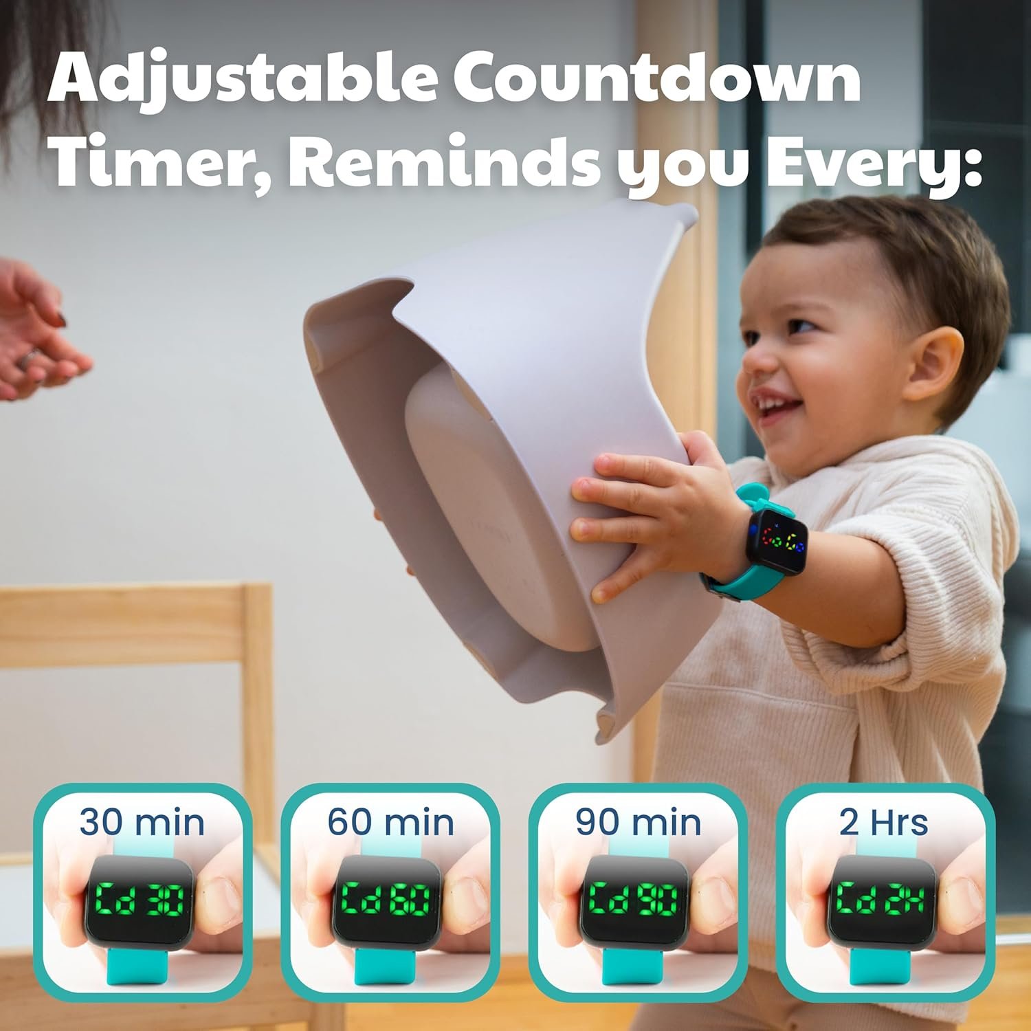 Potty Training Watch for Kids V2 – A Water Resistant Potty Reminder Device for Boys & Girls to Train Your Toddler with Fun/Musical & Vibration Interval Reminder with Potty Training eBook (Turquoise) - Image 5