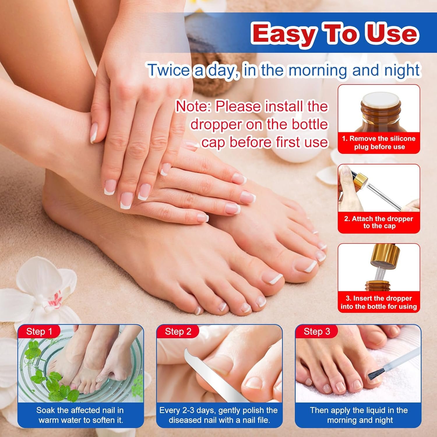 Toenail Fungus Treatment, Extra Strength Nail Fungus Remover, Toe Fingernail Repair Liquid Solution Fast Acting for Woman and Man - 30mL(1 fl oz) - Image 6