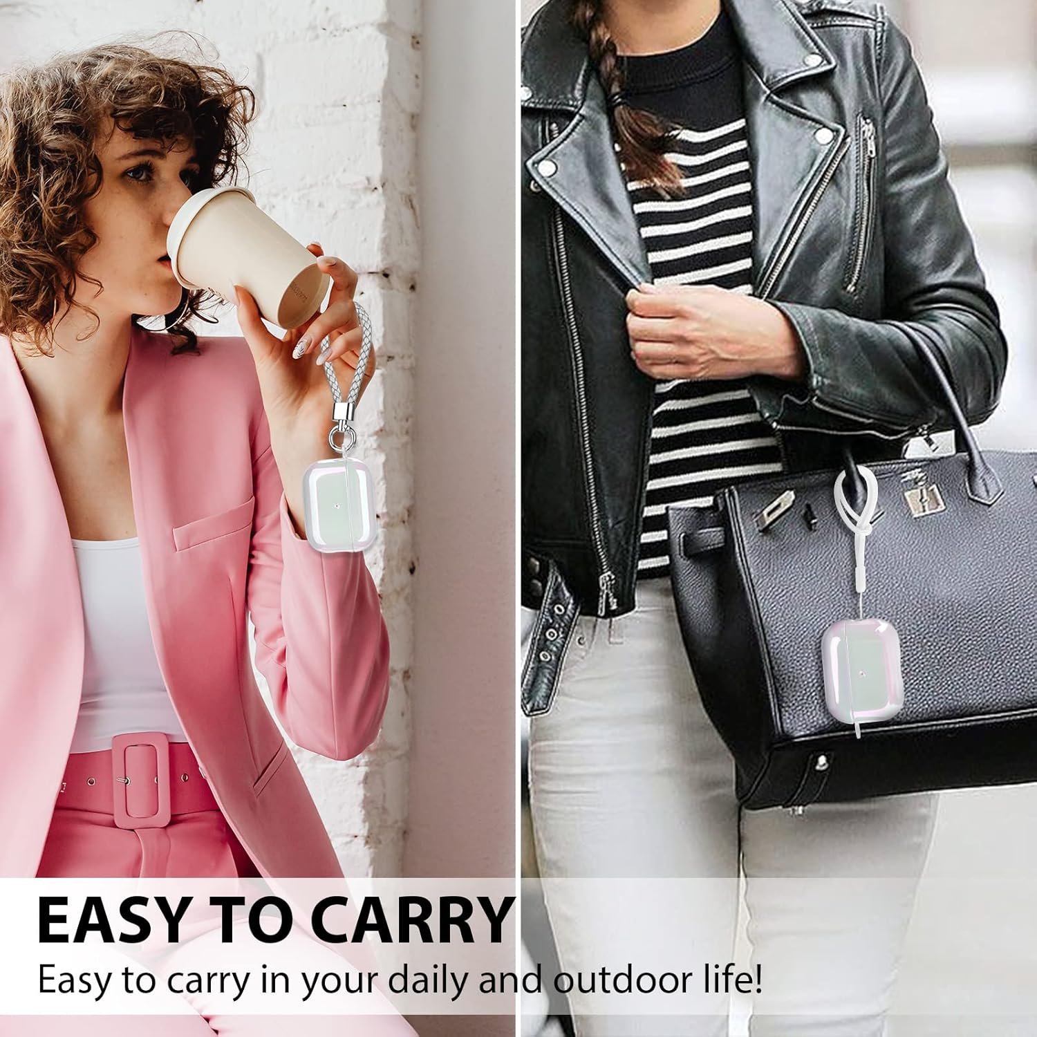 AIRSPO AirPods Pro 2nd Generation Case Cover Clear Lasher Hard PC Protective Case Colorful AirPod Pro 2 Cover Skin Compatible with Apple AirPods Pro 2 with Keychain (Glittery White) - Image 8