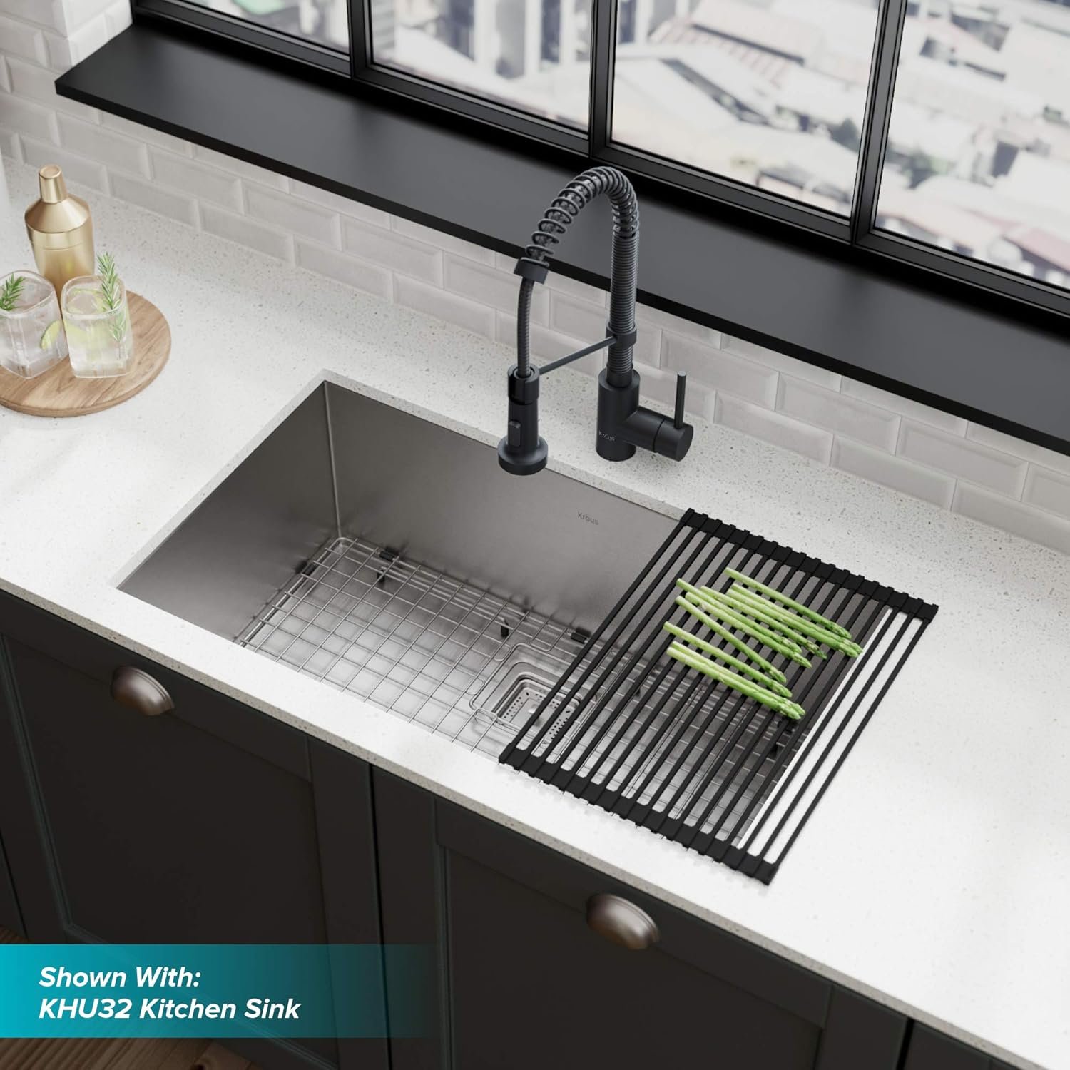 KRAUS Bolden Commercial Style 2-Function Single Handle Pull Down Kitchen Faucet in Matte Black, KPF-1610MB - Image 11