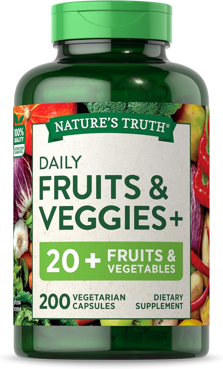 Nature's Truth Fruit and Veggies Supplement | 200 Vegetarian Capsules | 20+ Fruits & Vegetables | Vegetarian, Non-GMO, and Gluten Free Supplement - Image 2