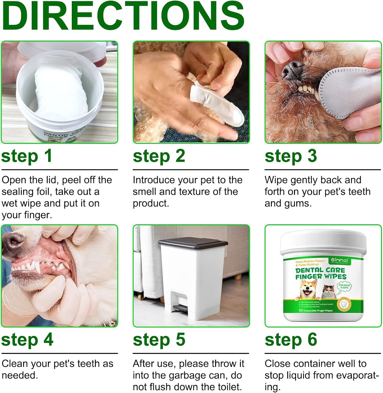 ALIVO Dental Teeth Cleaning Wipes for Dogs & Cats, Remove Bad Breath by Removing No-Rinse Dog Finger Toothbrush, Disposable Gentle Cleaning Pet Dental Care Wipes, 50pc - Image 7