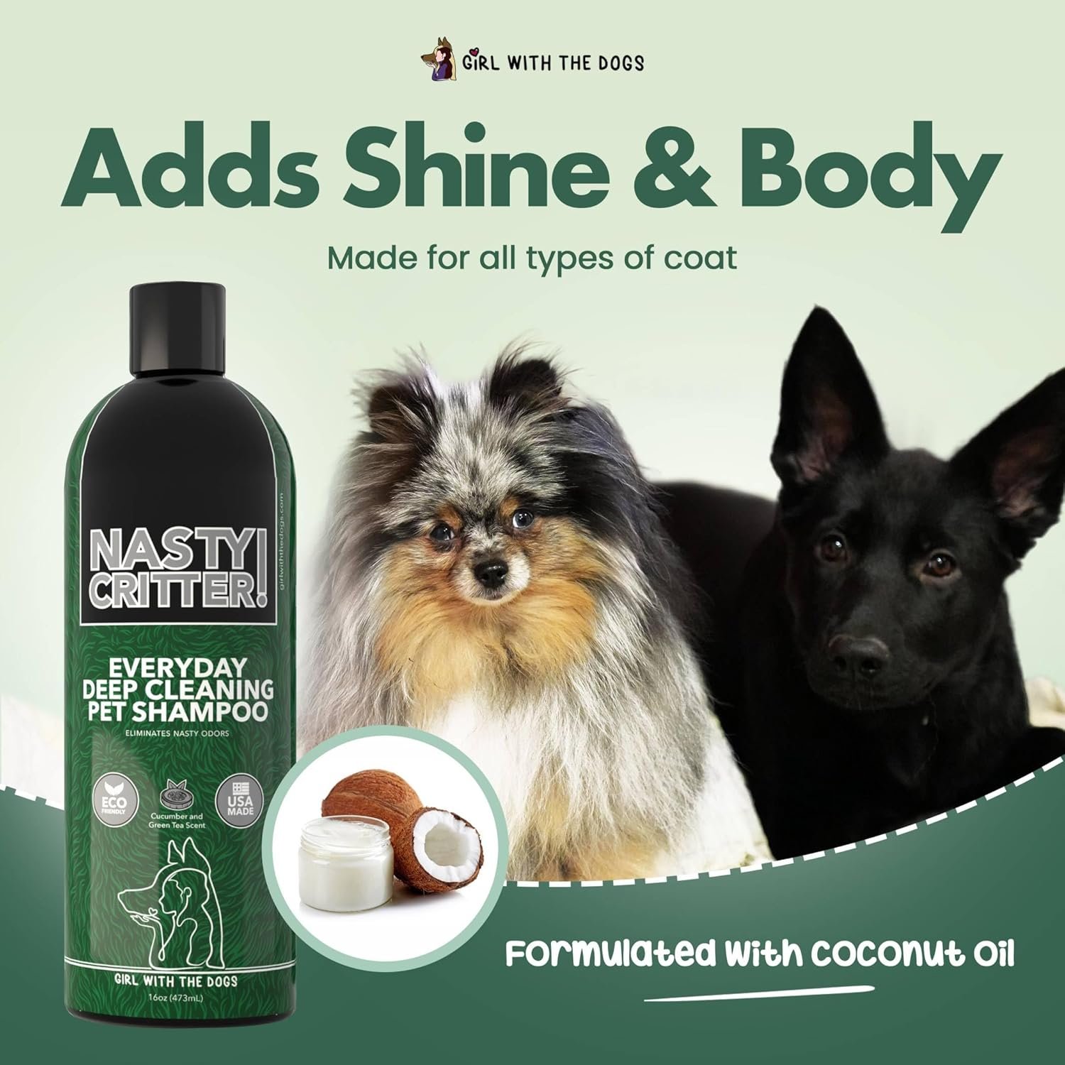 Nasty Critter! by Girl With The Dogs - Everyday Deep Cleaning Dog Shampoo 16 Oz, Made in USA 8 Wks+ - Image 5
