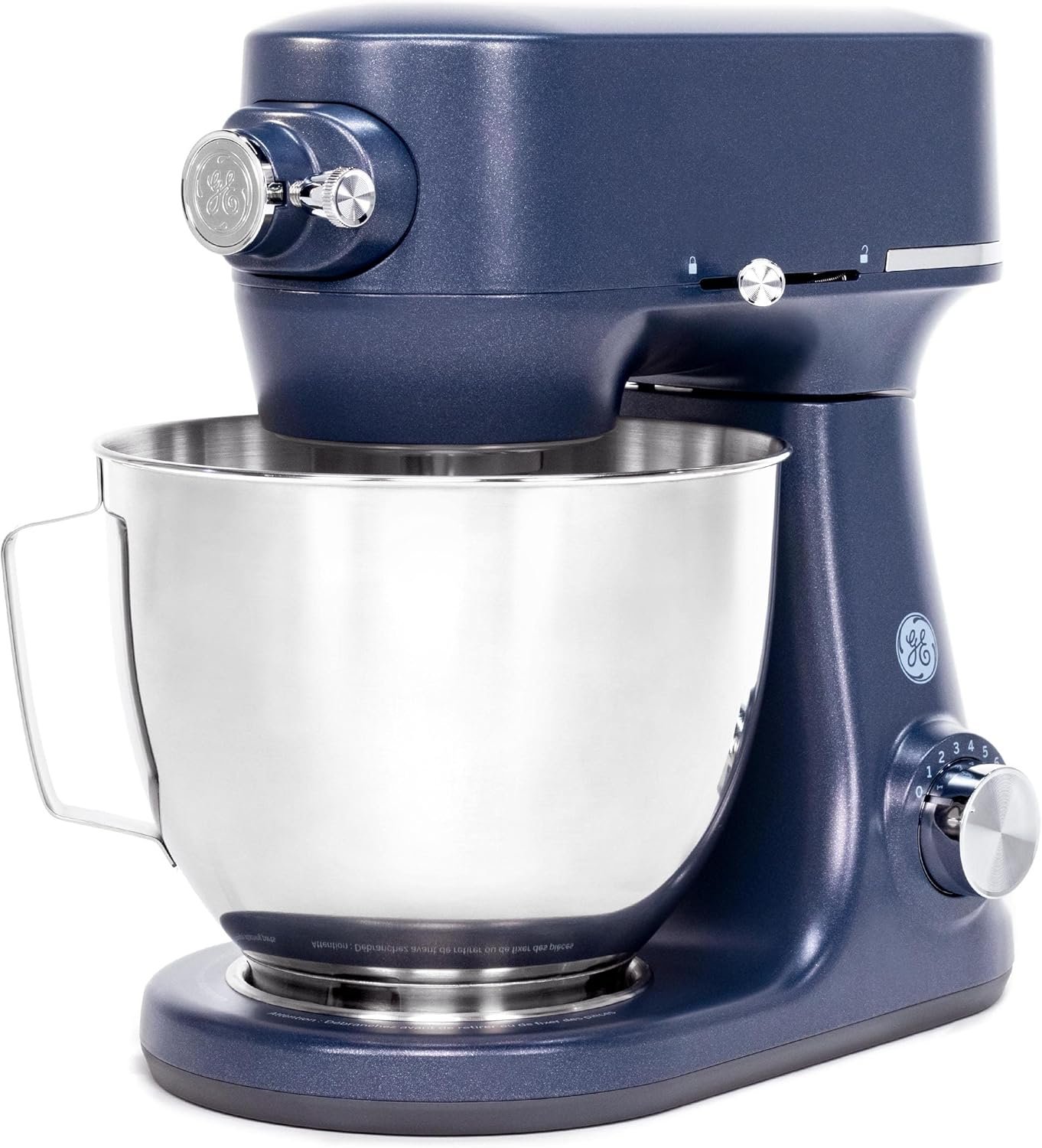 GE Tilt-Head Electric Stand Mixer | 7-Speed, 350-Watt Motor | Includes 5.3-Quart Bowl, Flat Beater, Dough Hook, Wire Whisk & Pouring Shield | Countertop Kitchen Essentials | Sapphire Blue - Image 13