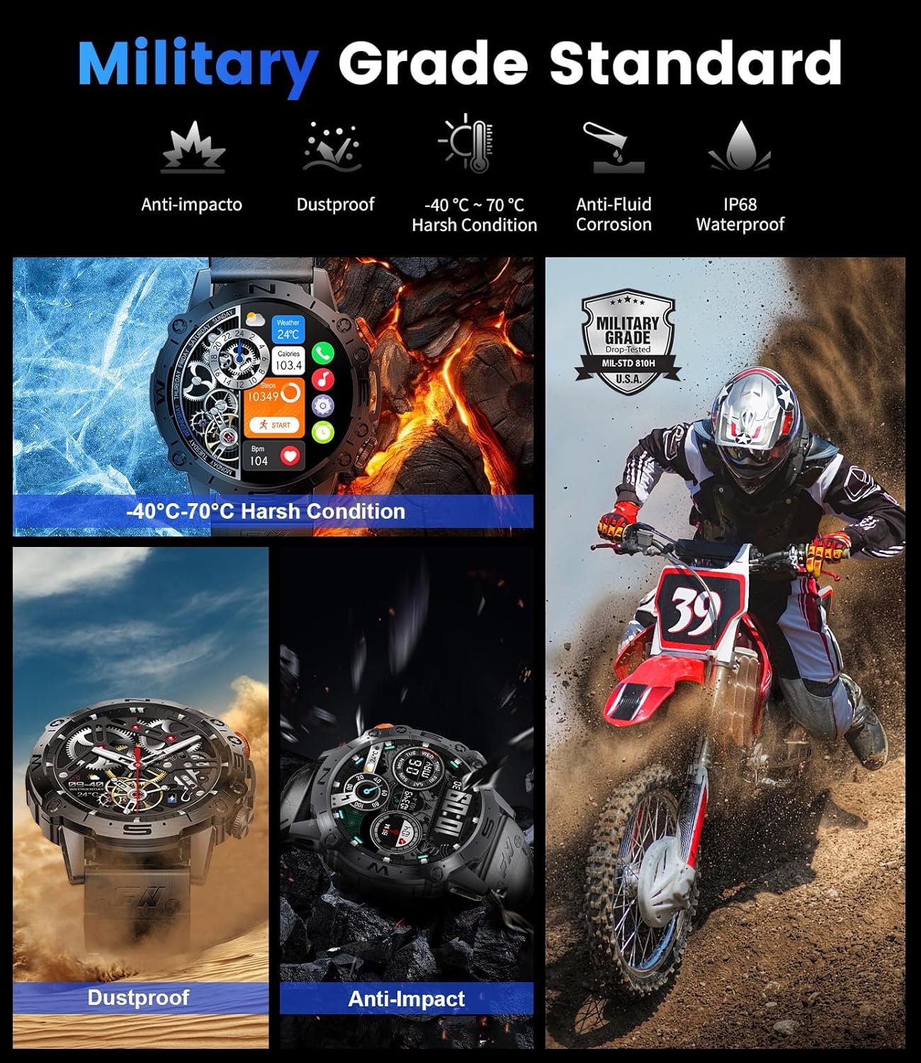 Smart Watches for Men with AI Voice/Bluetooth Call,1.43”AMOLED Always On Display,126+ Sports Modes,60-Day Battery Life,5ATM Waterproof Fitness Tracker with Health Monitor (Leather) - Image 7