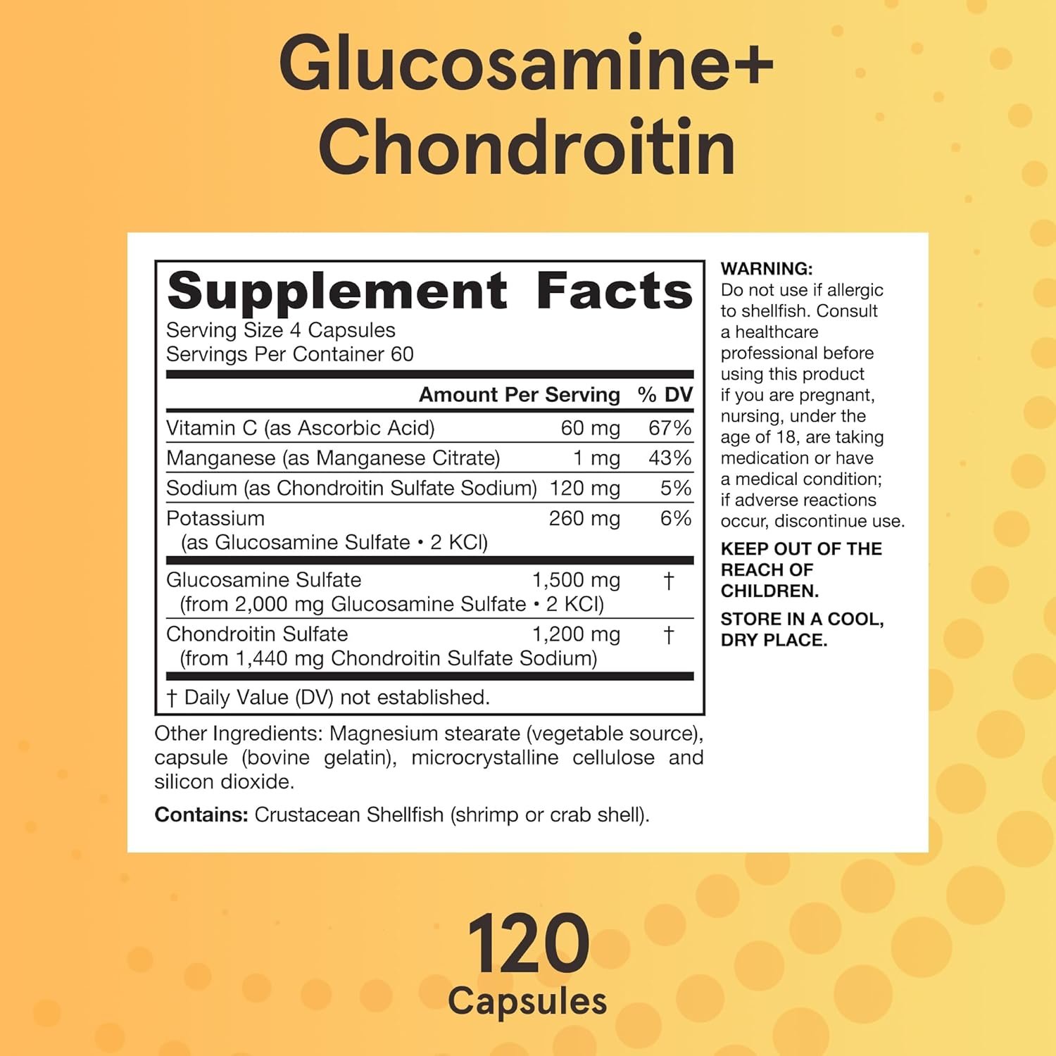 Jarrow Formulas Glucosamine + Chondroitin - 240 Capsules - Nutrient Support - Dietary Supplement for Joint Health - With Vitamin C & Manganese - 60 Servings - Image 7