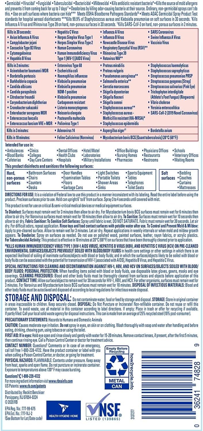 Lysol - RAC74828CT Professional Disinfectant Spray, Crisp Linen, 228oz (12X19oz) - Image 5