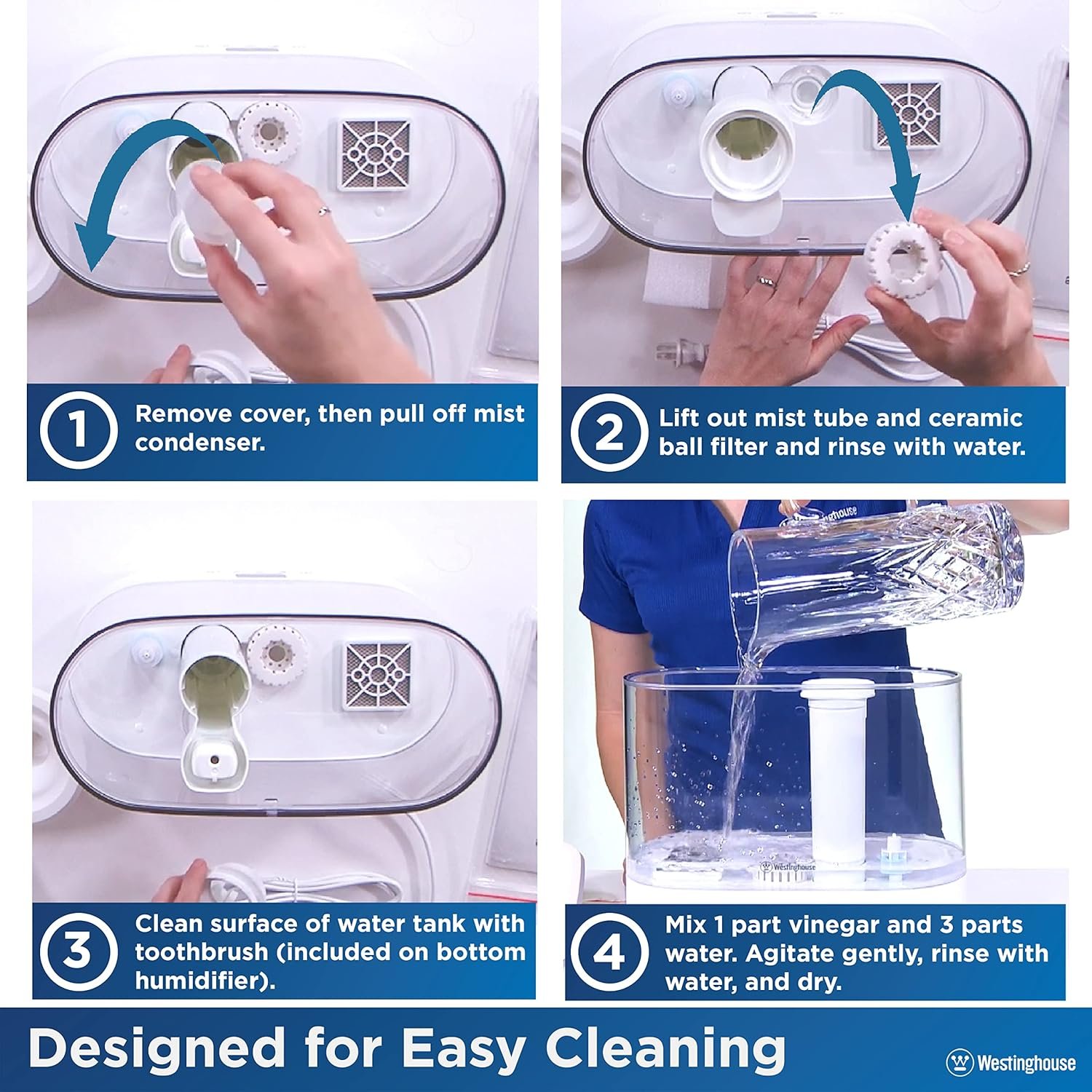 Westinghouse Humidifier and Air Purifier all in one combo with Smart Humidity Sensor Control for Bedrooms with Essential Oil Diffuser and Remote, White - Image 8