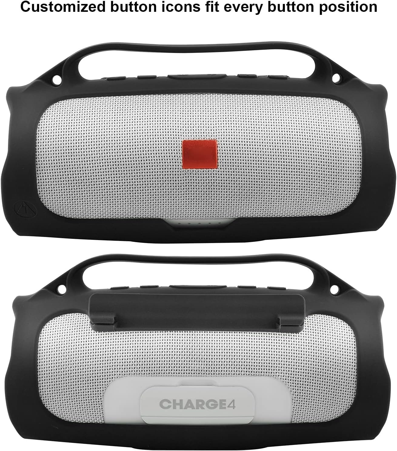 Silicone Case for JBL Charge 4 Portable Waterproof Wireless Bluetooth Speaker, TXEsign Travel Carrying Case Protective Pouch Cover with Handle Adjustable Shoulder Strap and Phone Holder Stand (Black) - Image 7