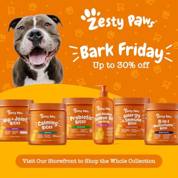 Zesty Paws Salmon Omega Oil Hemp for Dogs and Cats with Wild Alaskan Salmon Oil Omega 3 and 6 Fatty Acids with EPA DHA for Pets Supports Normal Skin Moisture and Immune System Function 32oz - Image 3