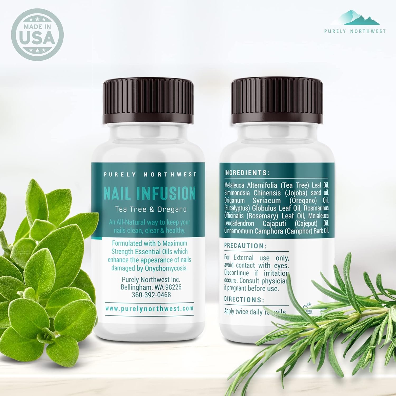 Extra Strength-Toenail Solution-100% All Natural-Tea Tree & Oregano-Effective for Thick, Discolored & Cracked Nails-Softens Dry Cracked Nails & Cuticles-by Purely Northwest 1oz - Image 9