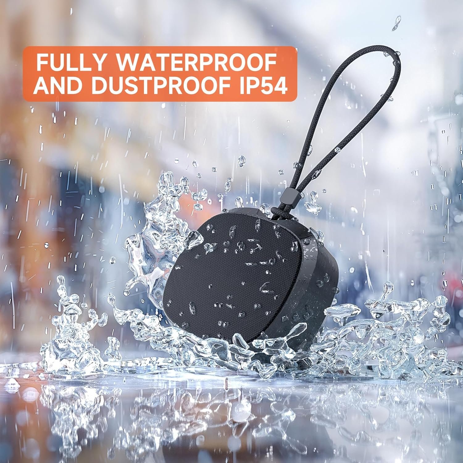 Portable Bluetooth Speakers, Small Wireless Speaker with Loud Stereo Sound, Deep Bass, IPX5 Waterproof, Bluetooth 5.3, Dual Pairing, RGB Lights, Built-in Mic, Long Playtime for Home, Outdoor, Party - Image 4