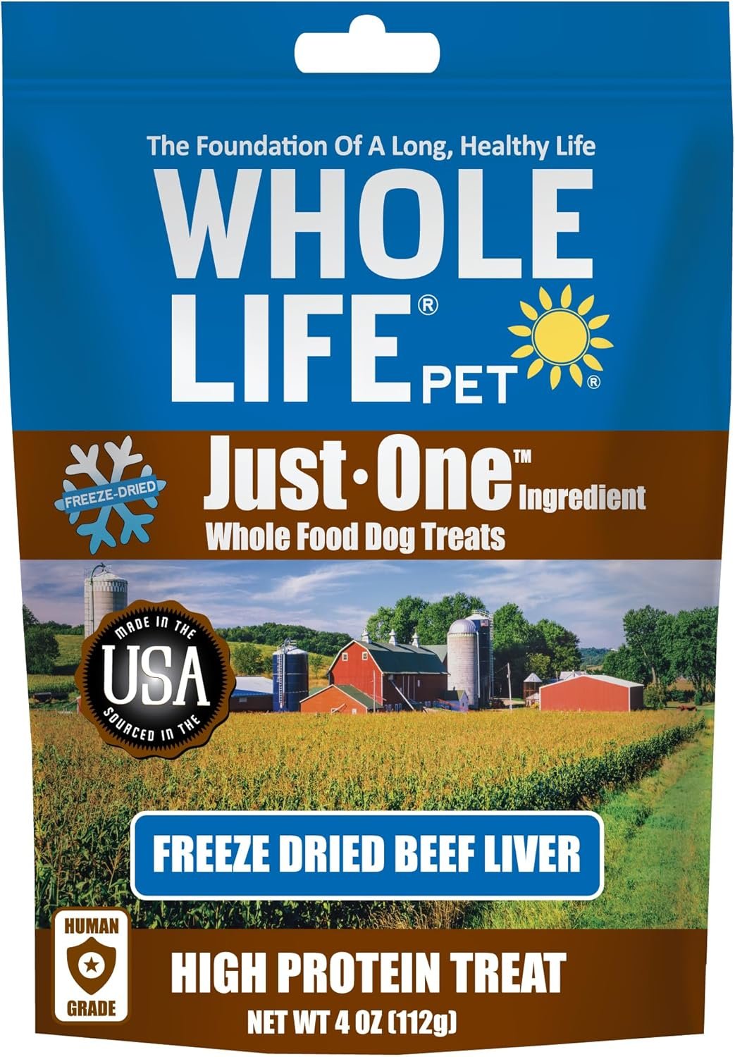 Whole Life Pet Just One Freeze Dried Beef Liver Dog Treats, Single Ingredient Dog Food Topper, Human-Grade Liver Treats, Healthy Training Treats - High Protein, Made in USA - 4 Ounce (Pack of 1) - Image 2