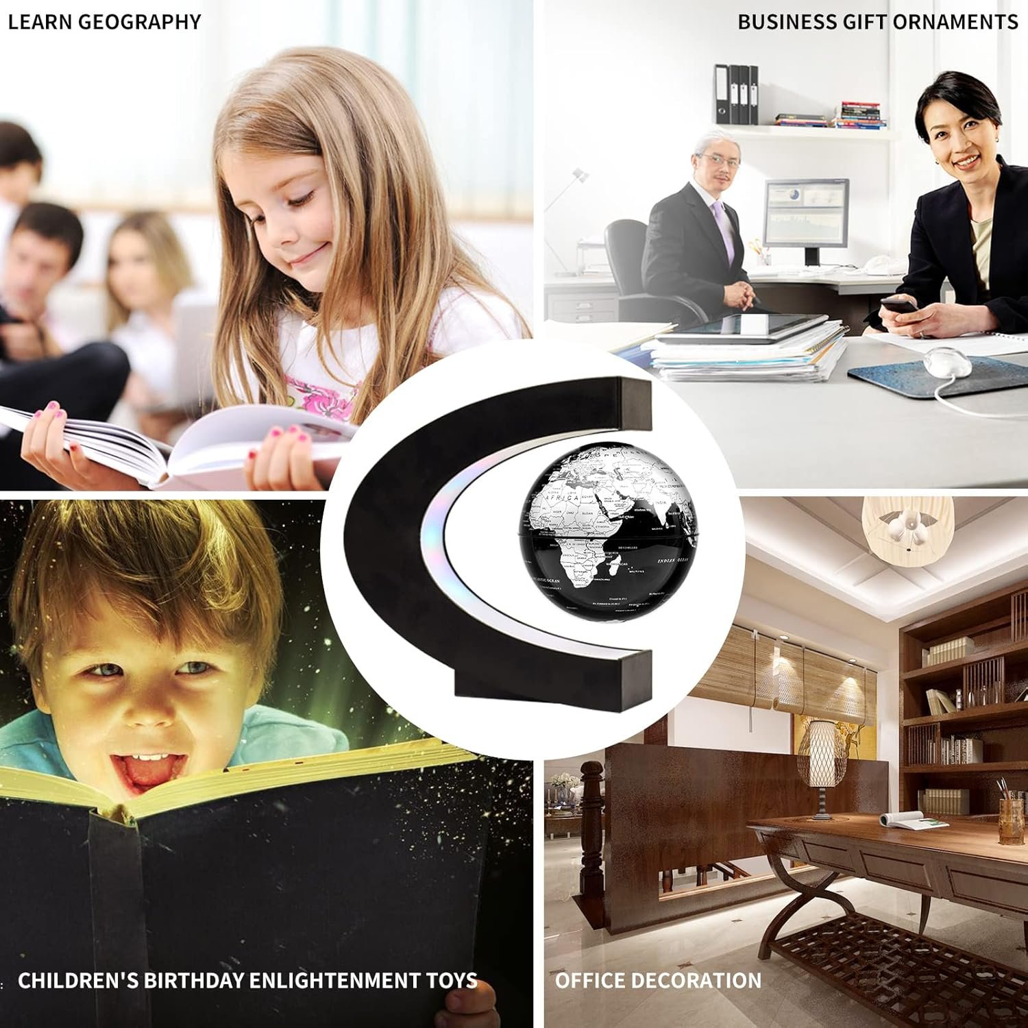 Magnetic Levitation Floating Globe with LED Light Anti Gravity Levitating World Globe Office Desk Gadgets Decor Accessories Birthday Unique Gifts Men Kids Teacher Boss - Image 5