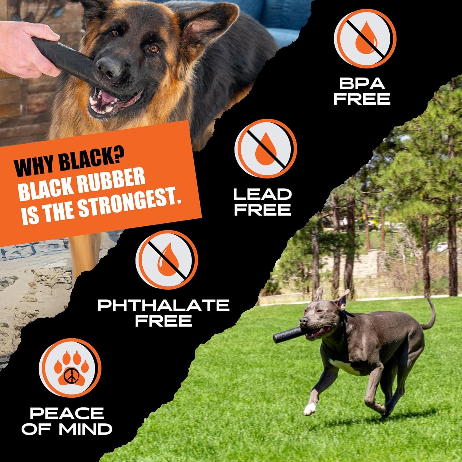 Monster K9 Indestructible Chew Stick - Lifetime Replacement - Medium & Large Breeds - Ultra Durable for Aggressive Chewers - Chew, Tug, & Fetch Dog Toy - Made in USA - 9in. x 1.75in. - Image 9