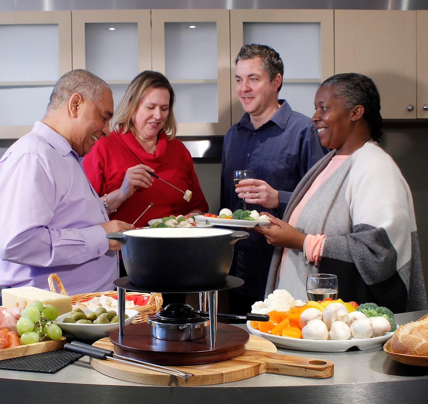 Swissmar Summit 10-Piece Black Cast Iron Fondue Set - Image 6