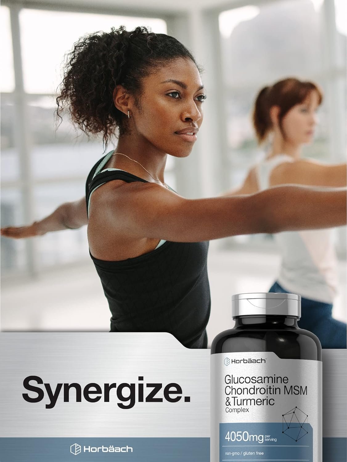 Horbäach Glucosamine Chondroitin with Turmeric & MSM | 4050 mg | 180 Caplets | Triple Strength Formula | Non-GMO, Gluten Free - Image 7