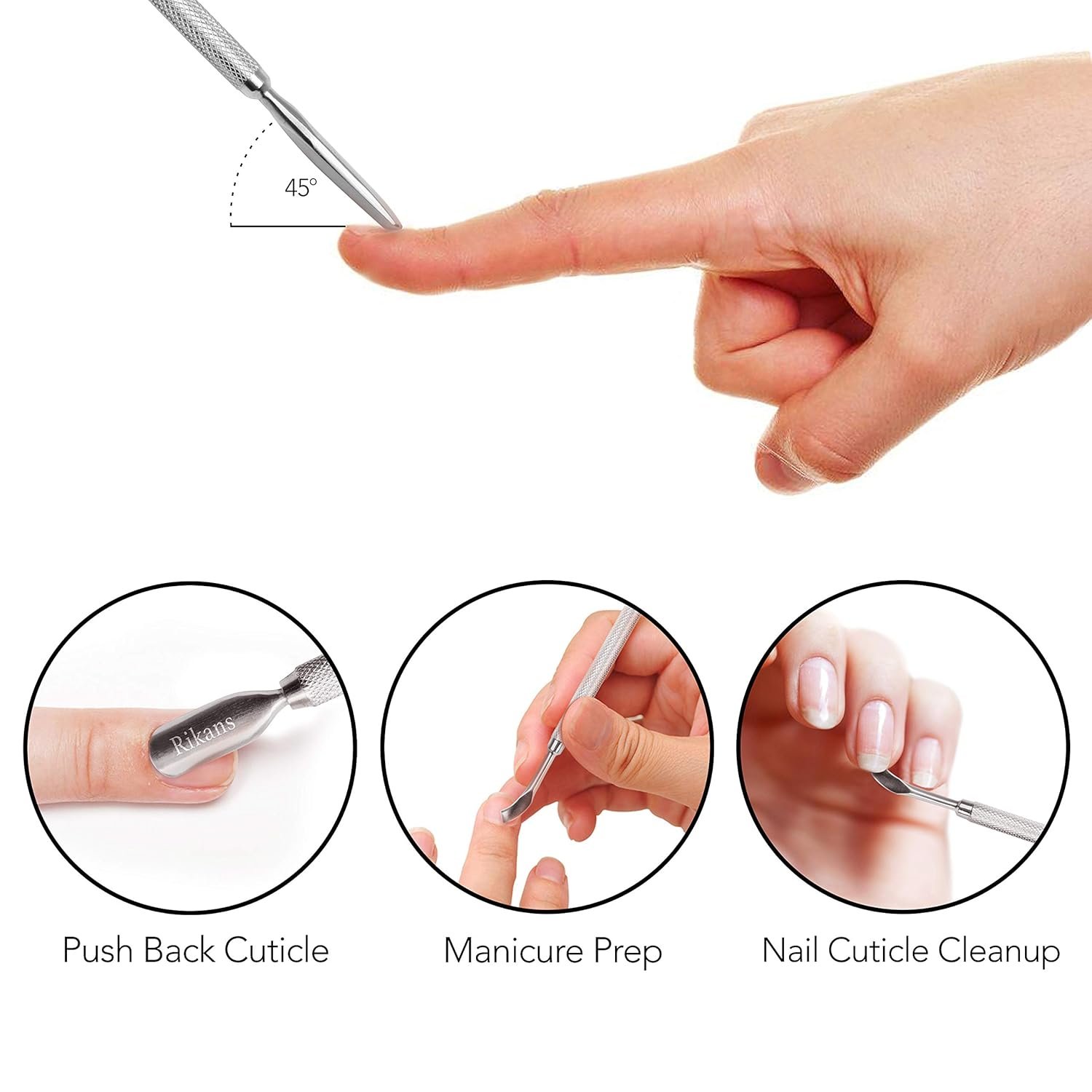 Cuticle Pusher Nail Art & Uv Gel Nail Polish Remover Tool for Fingernail Polish Manicure pedicure cuticle trimmer. (Nail Cuticle Cleaner) - Image 3
