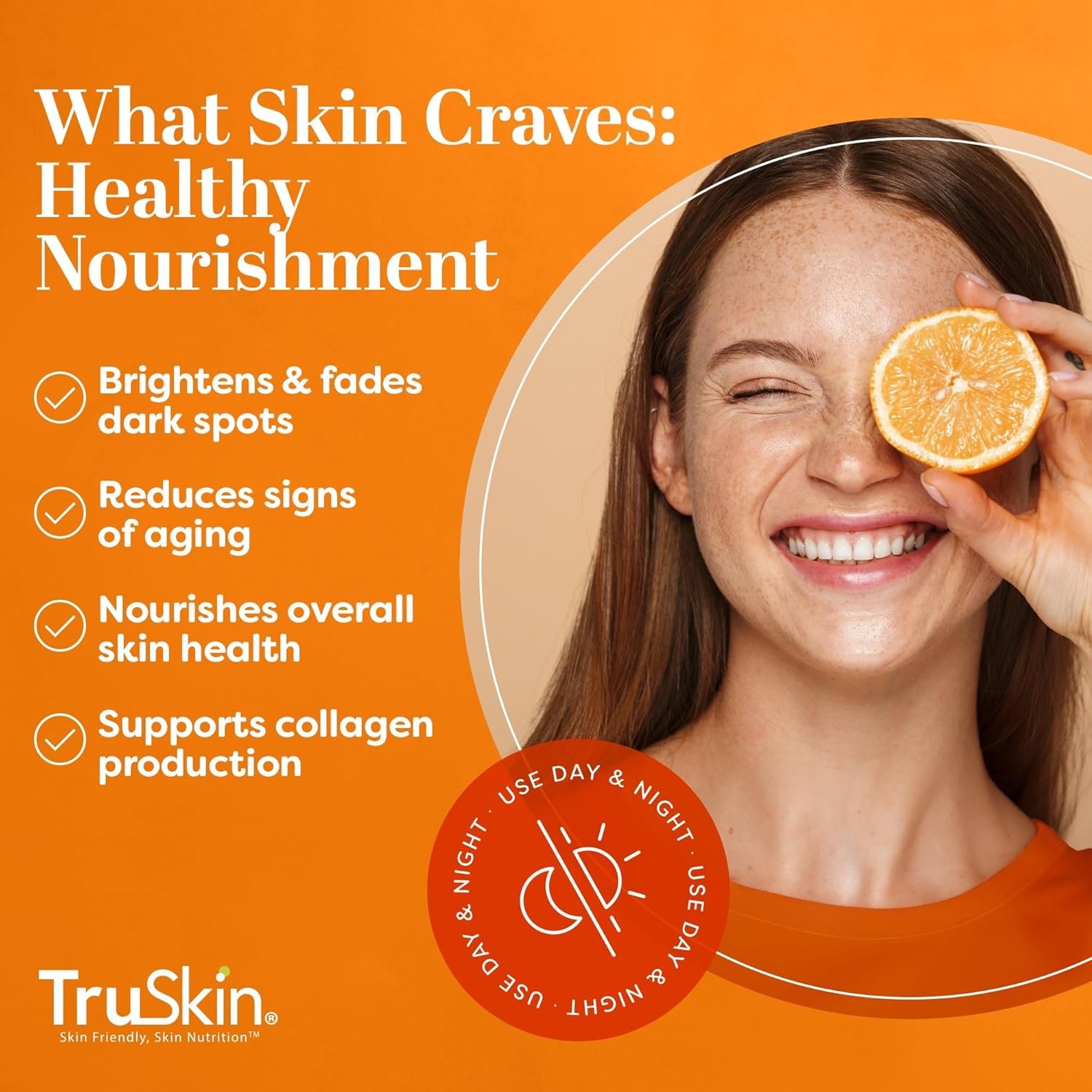 TruSkin Vitamin C Serum – Anti Aging Facial Serum with Vitamin C, Hyaluronic Acid, Vitamin E & More – Brightening Serum for Dark Spots, Even Skin Tone, Eye Area, Fine Lines & Wrinkles, 1 Fl Oz - Image 4