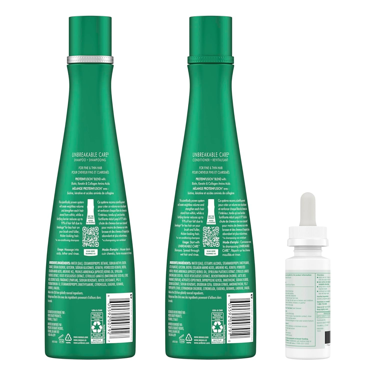 Nexxus 3 Pack Unbreakable Care Shampoo, Conditioner & Nexxus Minoxidil Topical Solution 2% - Image 3