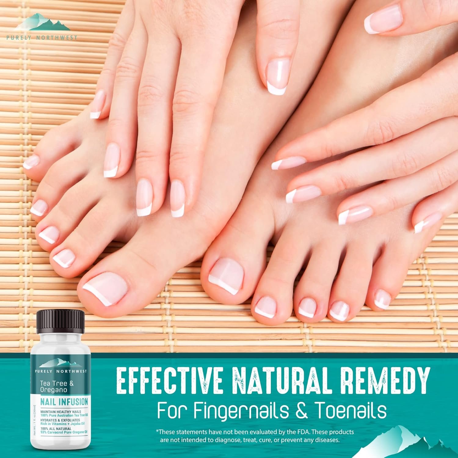 Extra Strength-Toenail Solution-100% All Natural-Tea Tree & Oregano-Effective for Thick, Discolored & Cracked Nails-Softens Dry Cracked Nails & Cuticles-by Purely Northwest 1oz - Image 3