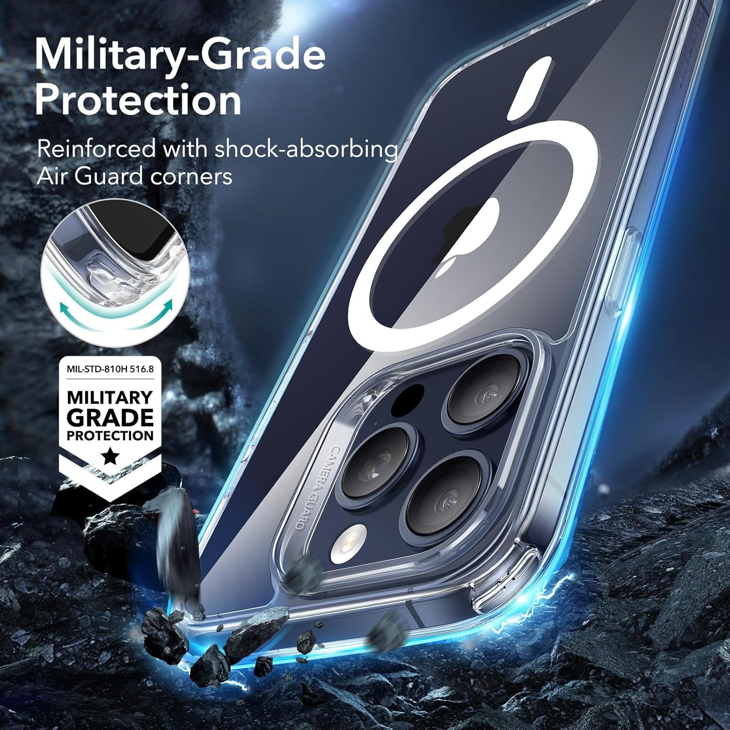 ESR for iPhone 15 Pro Max Case, Compatible with MagSafe, Military-Grade Protection, Yellowing Resistant, Scratch-Resistant Back, Magnetic Phone Case for iPhone 15 Pro Max, Classic Series, Clear - Image 5