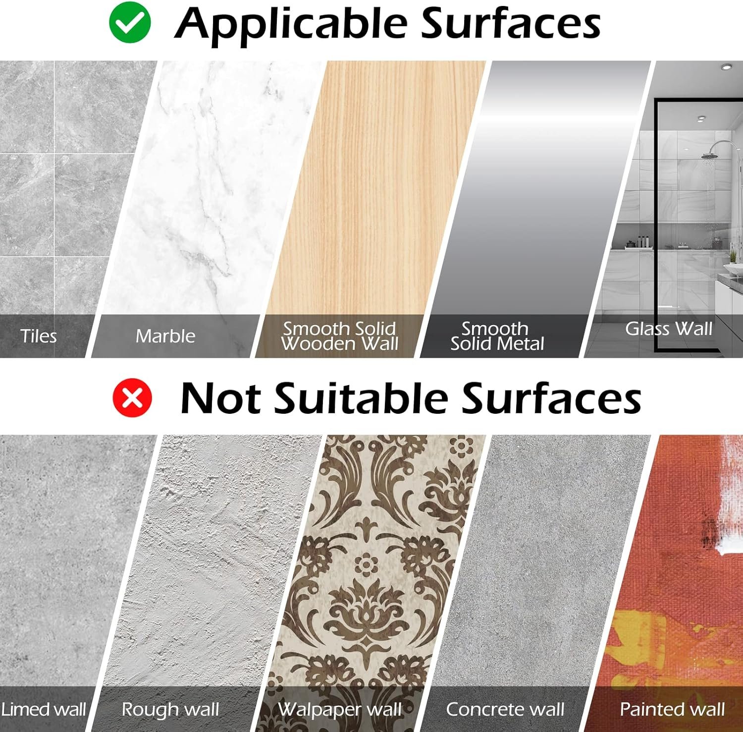 2 Pack Adhesive White Shower Caddy Organizer with Hooks, Rustproof No Drilling Wall Mounted Storage Shelf Rack for Inside Shower/Bathroom/Kitchen - Image 5