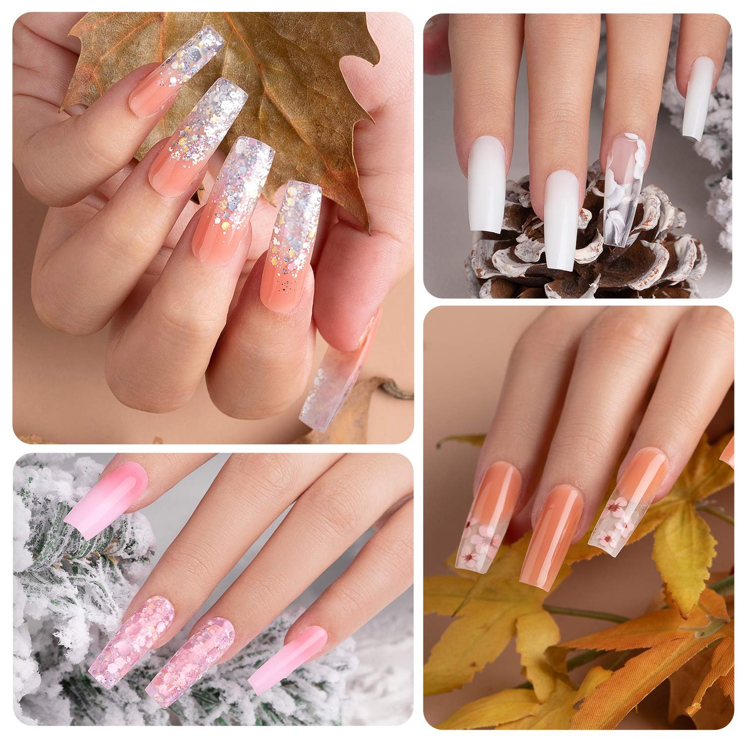 Beetles Poly Nail Extension Gel Kit with Electric Nail Drill, 6PCS Builder Nail Gel Enhancement Trial Professional Nail Technician All-in-One French Kit Clear White Nutural Pink Color Poly Nail Gel - Image 5