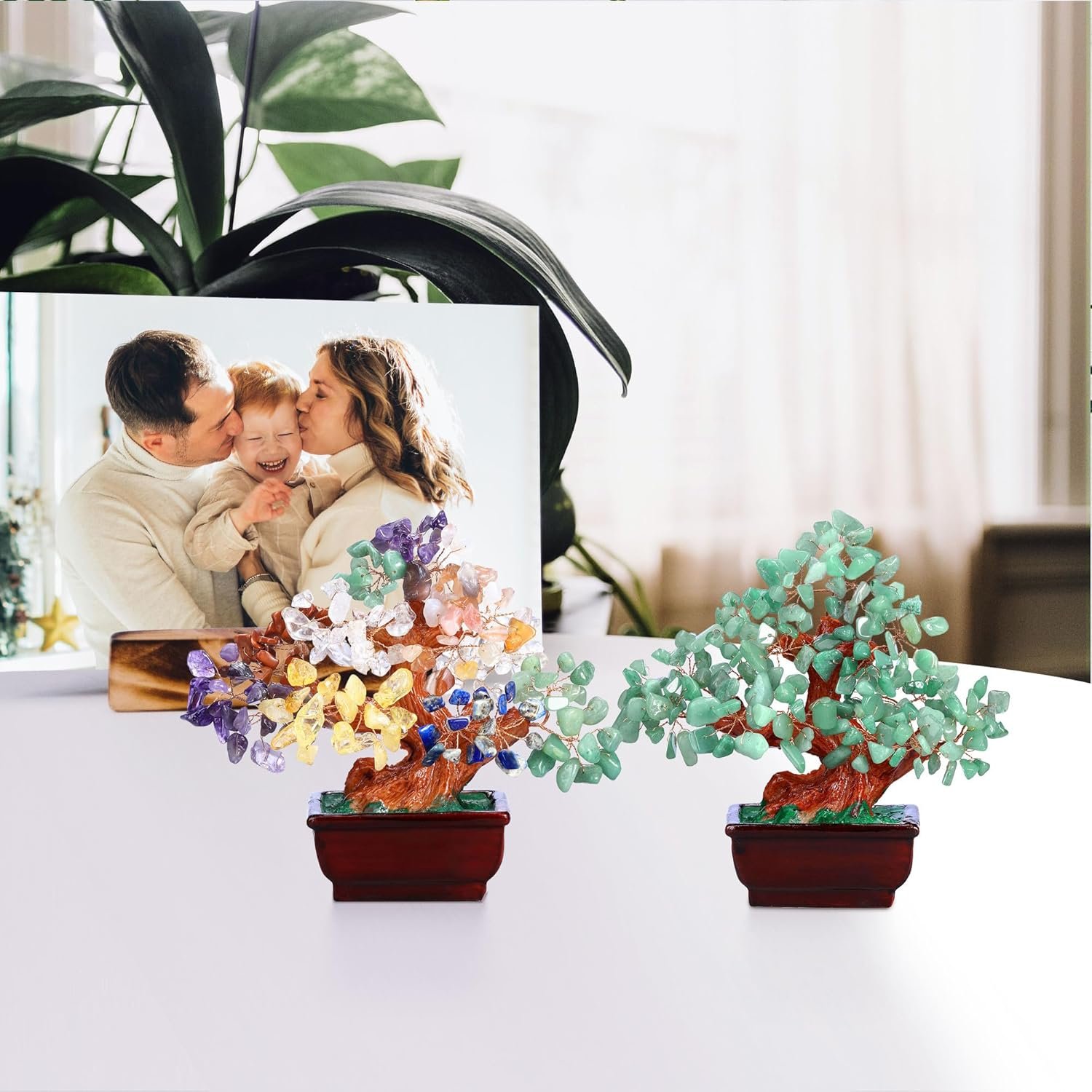 GEHECRST Natural 7 Chakra Crystal Gemstones Money Tree Reiki Healing Crystal Stones Bonsai Tree Home Office Feng Shui Decoration for Wealth, Health, Good Luck Crystal Gifts for Mom Christmas - Image 6