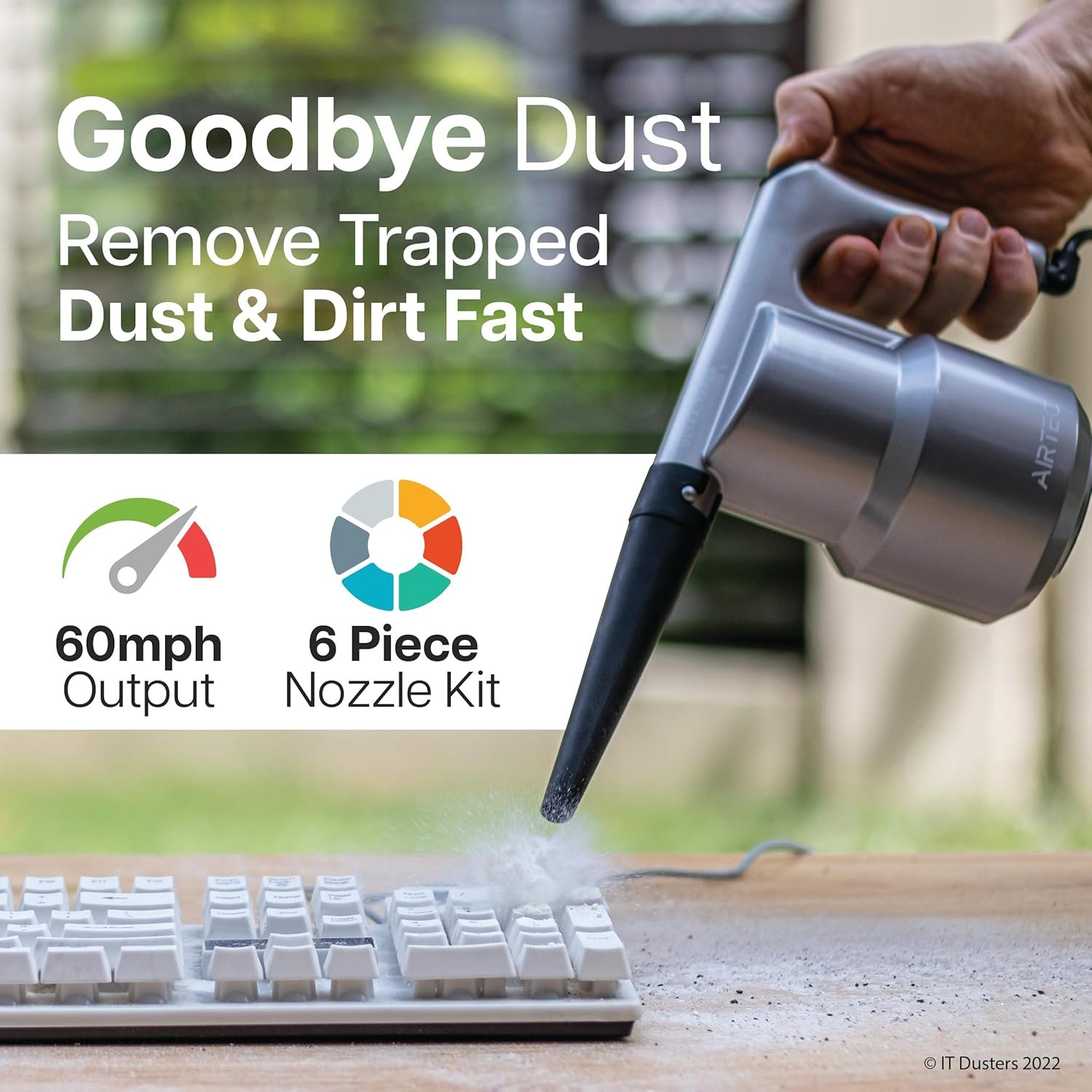 IT Dusters AirTec Ultra Electric Air Duster Blower for PC, Laptop, Console, Electronics and Home Cleaning, Environmental Alternative to Spray air can Duster Keyboard Cleaner (Type 3) - Image 3